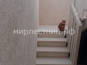 № 211 к.   Лестница на металлическом каркасе с классическим строгим деревянным ограждением. - 14