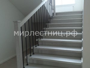 № 238 к. Классическая лестница. Металлическое ограждение. 