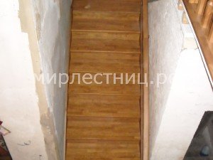 № 11 т - 4.   Первый марш расположен между 2-х стен. Пристенный поручень классического вида.